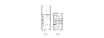 A black and white image of a floor plan for a two story house.
