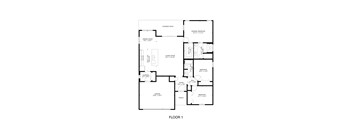 A black and white image of a floor plan for a house.