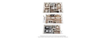 A set of three images showing different floor plans of a house.