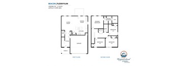 two floor plan of the beach floor plan with bedrooms and baths