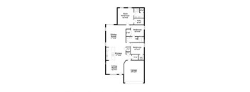 a floor plan of a house with a bedroom and a living room
