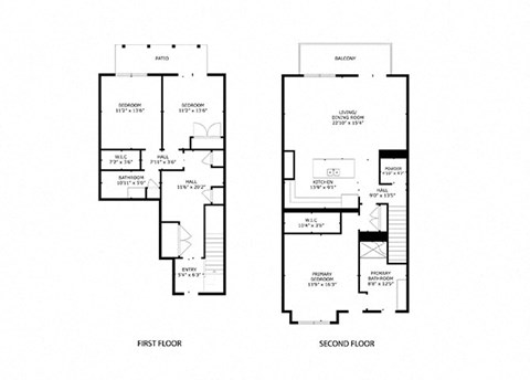three floor plan of a house with different views of it