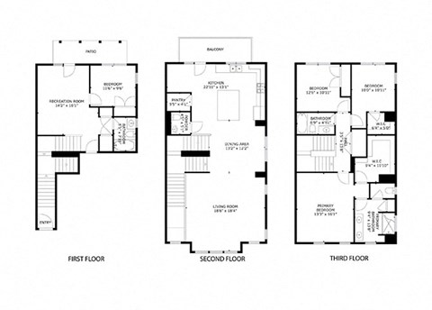 four different floor plans of a house with different views