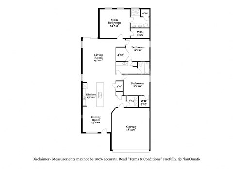 a floor plan of a bedroom apartment