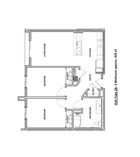 bedroom floor plan of 55 north luxury apartments to rent in the north end of boston