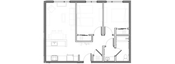 a black and white floor plan of a room