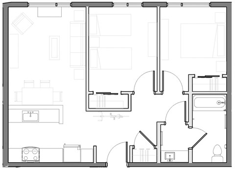 a black and white floor plan of a room