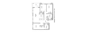 a floor plan of a small house with a kitchen and a living room