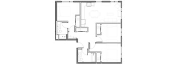 a black and white floor plan of a 3 bedroom 2 bathroom apartment home