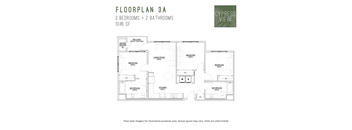 A floor plan for a 3A property with 3 bedrooms and 2 bathrooms.