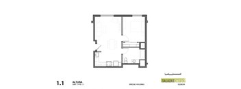 a floor plan of a house with a bedroom and a living room