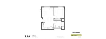a floor plan of a house with a bedroom and a living room