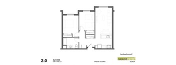 a floor plan of a house with a bedroom and a living room