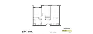 a floor plan of a house with a bedroom and a living room