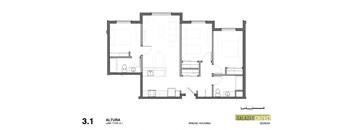 a floor plan of a house with a bedroom and a living room