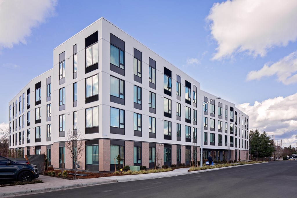 a new apartment building on a city street