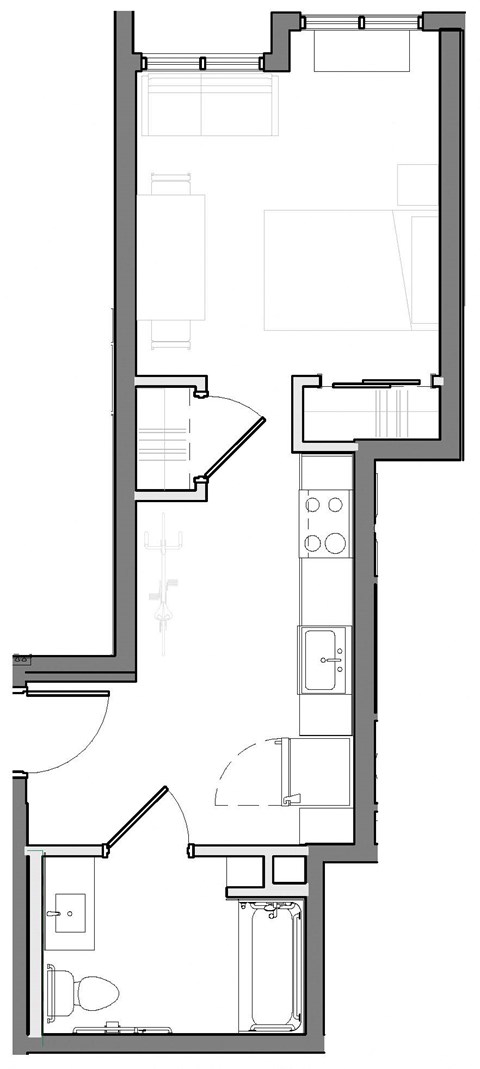 floor plan of the small apartment