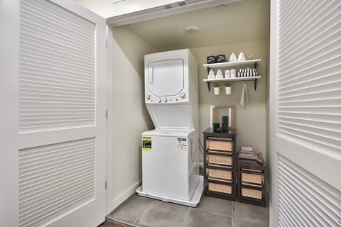 the laundry room has a washer and dryer in it