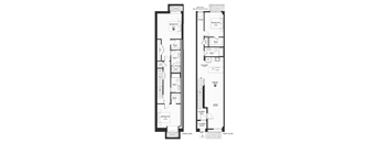floor plan of the upper and lower floors of a house