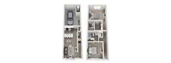 a stylized floor plan  1 bedroom  1190 square feet