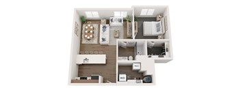 a 2 bedroom192 sq ft floor plan