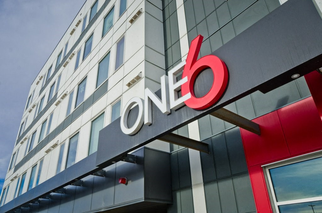 a sign on the side of a building