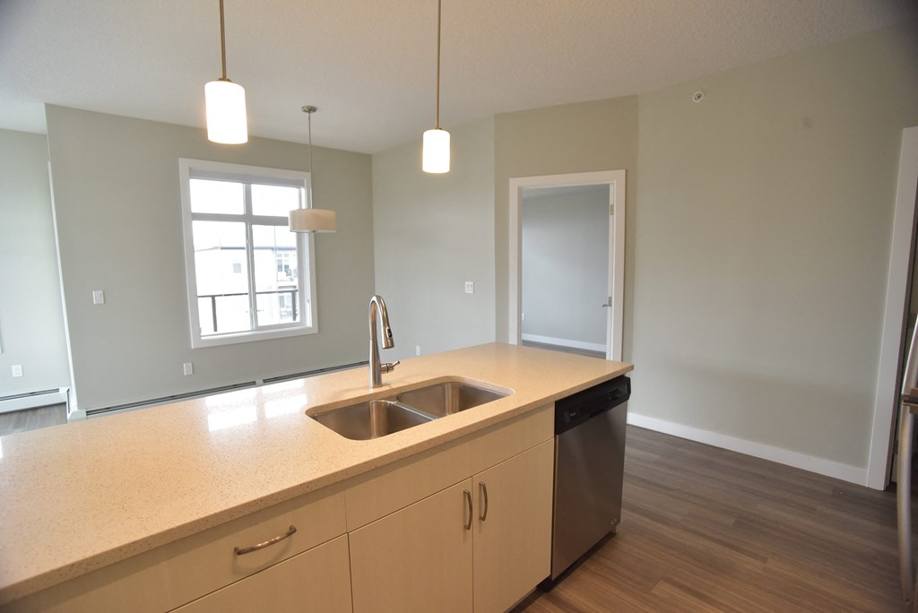 Aqua residential rental apartments quartz countertops