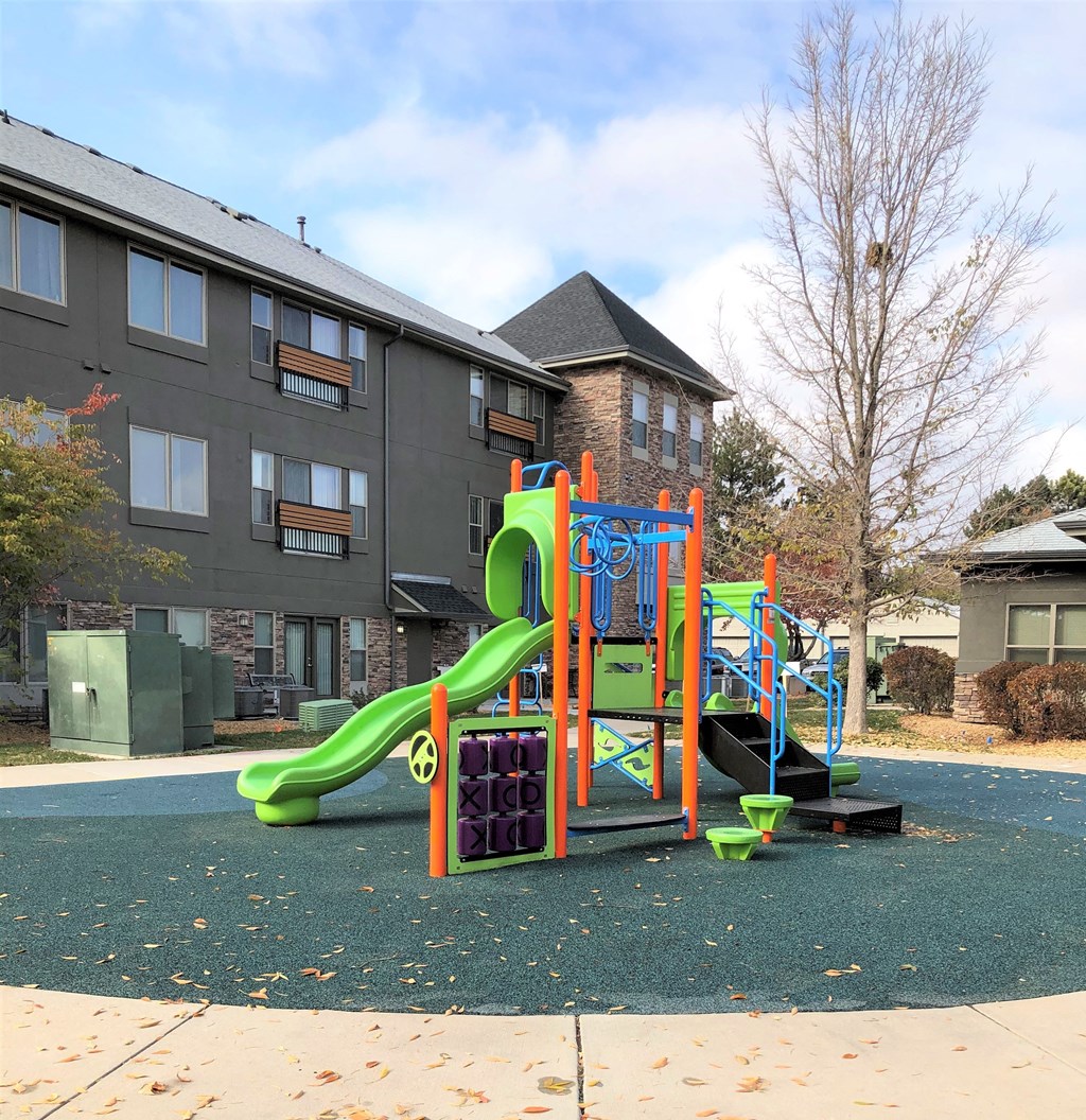 Playground with slide.