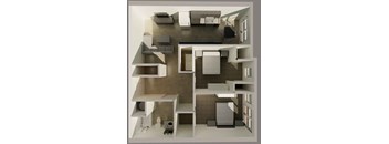 Two Bedroom Floor Plan showing two bedrooms side by side.