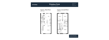 Two floor plans for a Type E apartment at Windsor Park.