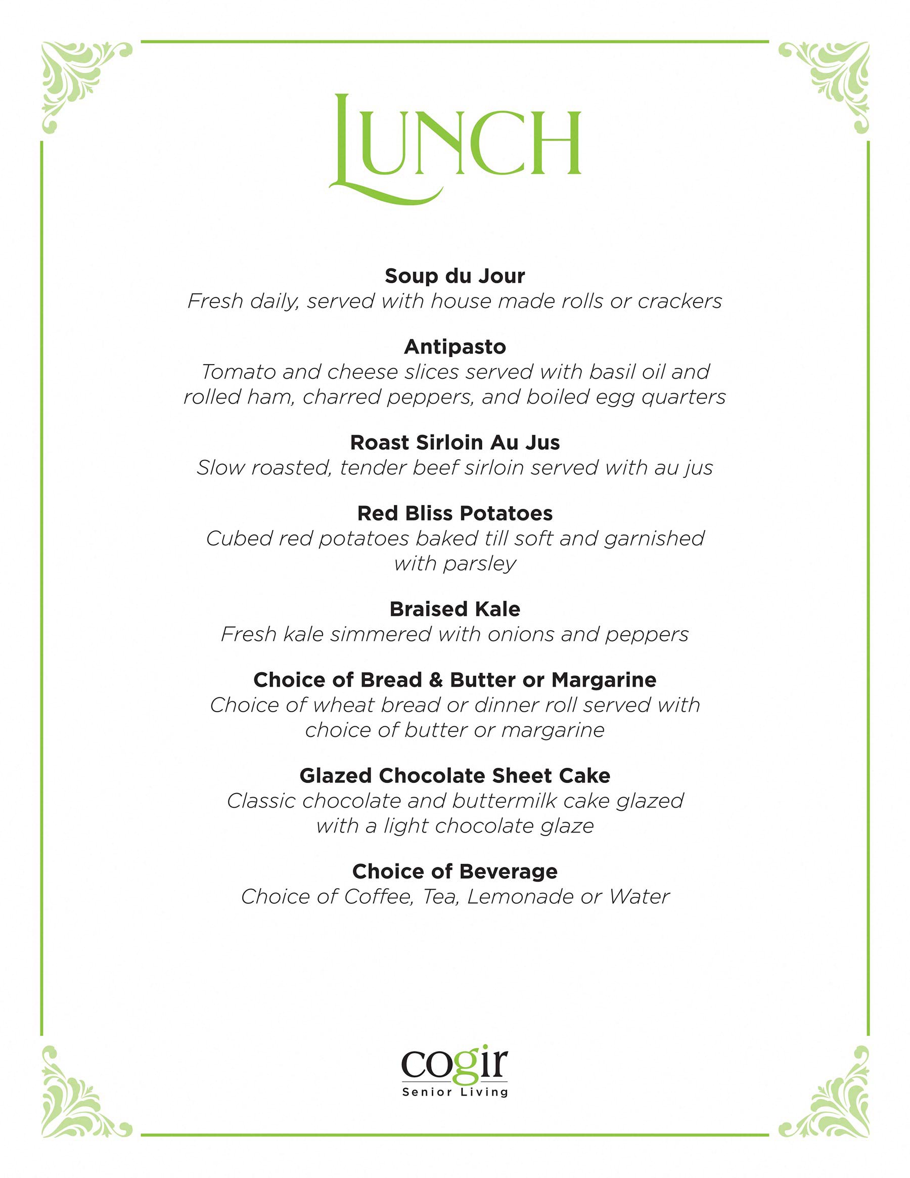 Lunch Menu