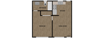 1 Bed 1 Bath Floor Plan at Casa Sol Apartments, Imperial Beach 