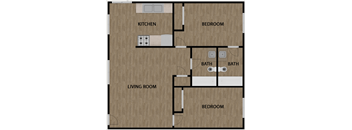a floor plan of a living room with a kitchen and a bedroom at Casa Sol Apartments, Imperial Beach California