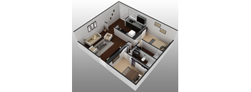 1 Bed 1 Bath Floor Plan at Casa Mia Apartments, San Marcos, CA