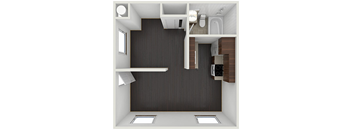 Studio Floor Plan at Casa Urbana Apartments, California, 91910