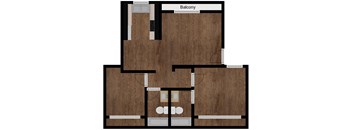 2 Bed 2 Bath Balcony Floor Plan at Orange Glen Apartments, Chula Vista, 91911