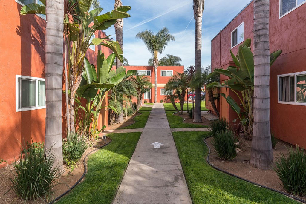 Building Walkway at Casa Victoria Apartments, California, 91910