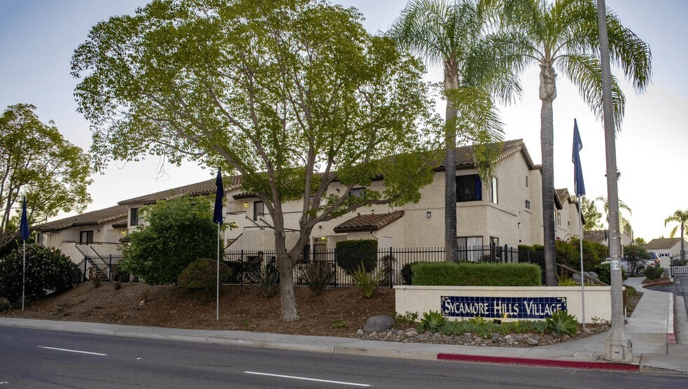 the building in which the hotel is located at Sycamore Hills Village Apartments, Vista, CA