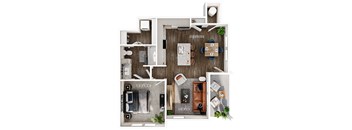 a1 floor plan of a house with a bedroom and a living room