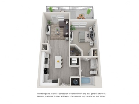 A2 One Bedroom Floor Plan