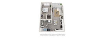 A3 One Bedroom Floor Plan