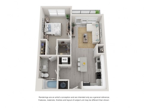 A3 One Bedroom Floor Plan