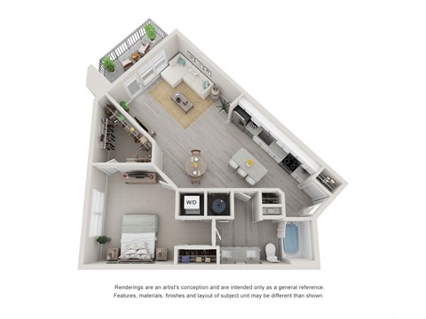 A7 One Bedroom Floor Plan
