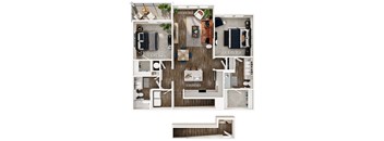a floor plan of a home with a bedroom and a living room