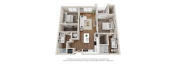 bedroom floor plan | luxury apartments in towson md | the southerly