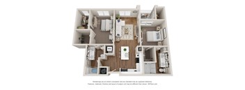 bedroom floor plan | luxury apartments in towson md | the southerly