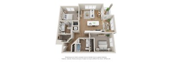 bedroom floor plan at the approach at summit park apartments in hendersonville, nc