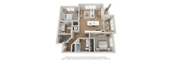bedroom floor plan at the approach at summit park apartments in hendersonville, nc