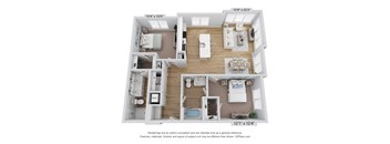 a 3 bedroom floor plan with a bathroom and a living room