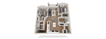 a 3d floor plan of a home with a bedroom